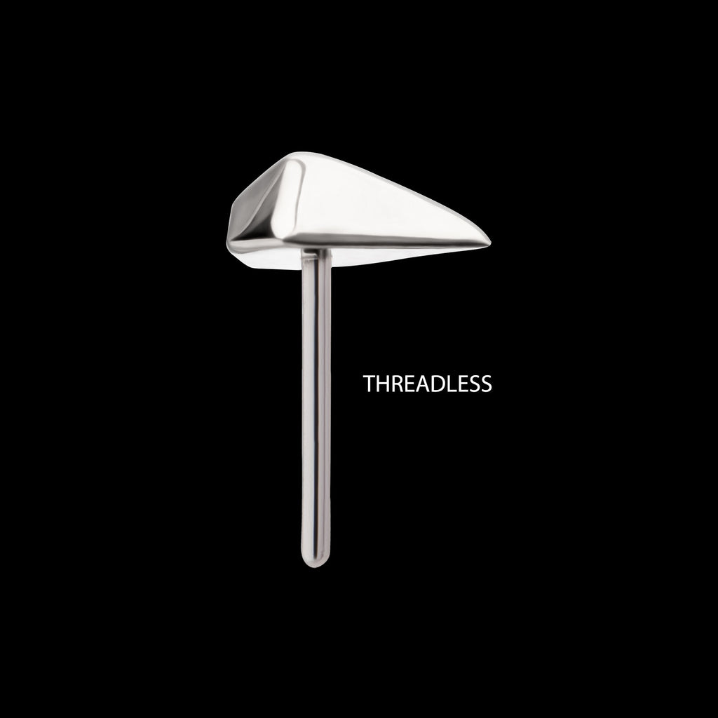 3D Diamond Shape Flatback Stud Earring / Nosering - Diamond in Titanium