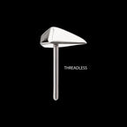 3D Diamond Shape Flatback Stud Earring / Nosering - Diamond in Titanium