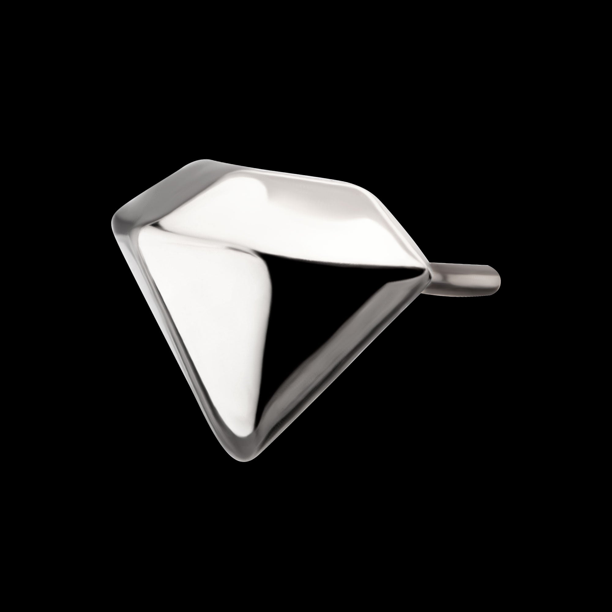 3D Diamond Shape Flatback Stud Earring / Nosering - Diamond in Titanium