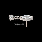 Marquise with Prong Set Gem Dangle Flatback Stud Earring / Nosering - Gem in Titanium