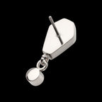 Dangle Bezel Round & Coffin CZ Flatback Stud Earring / Nosering - CZ in Titanium