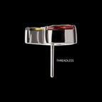 Prong Set Gem Apple Flatback Stud Earring / Nosering - Gem in Titanium