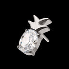 Prong Set Gem Pineapple Flatback Stud Earring / Nosering - Gem in Titanium
