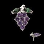 Prong Set Gem Grape Flatback Stud Earring / Nosering - Gem in Titanium