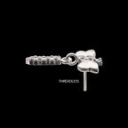 Dragonfly with Prong Set 4-Gem Dangle Flatback Stud Earring / Nosering - Gem in Titanium