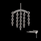 Vertical Helix Curved Bar with 5-Chain Dangle Flatback Stud Earring / Nosering - Titanium