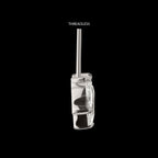 Vertical Helix V-Prong Pear Trio Blossom Cluster Flatback Stud Earring / Nosering - Titanium