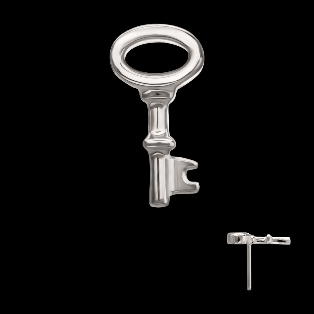 Key Flatback Stud Earring / Nosering - Titanium