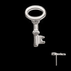 Key Flatback Stud Earring / Nosering - Titanium