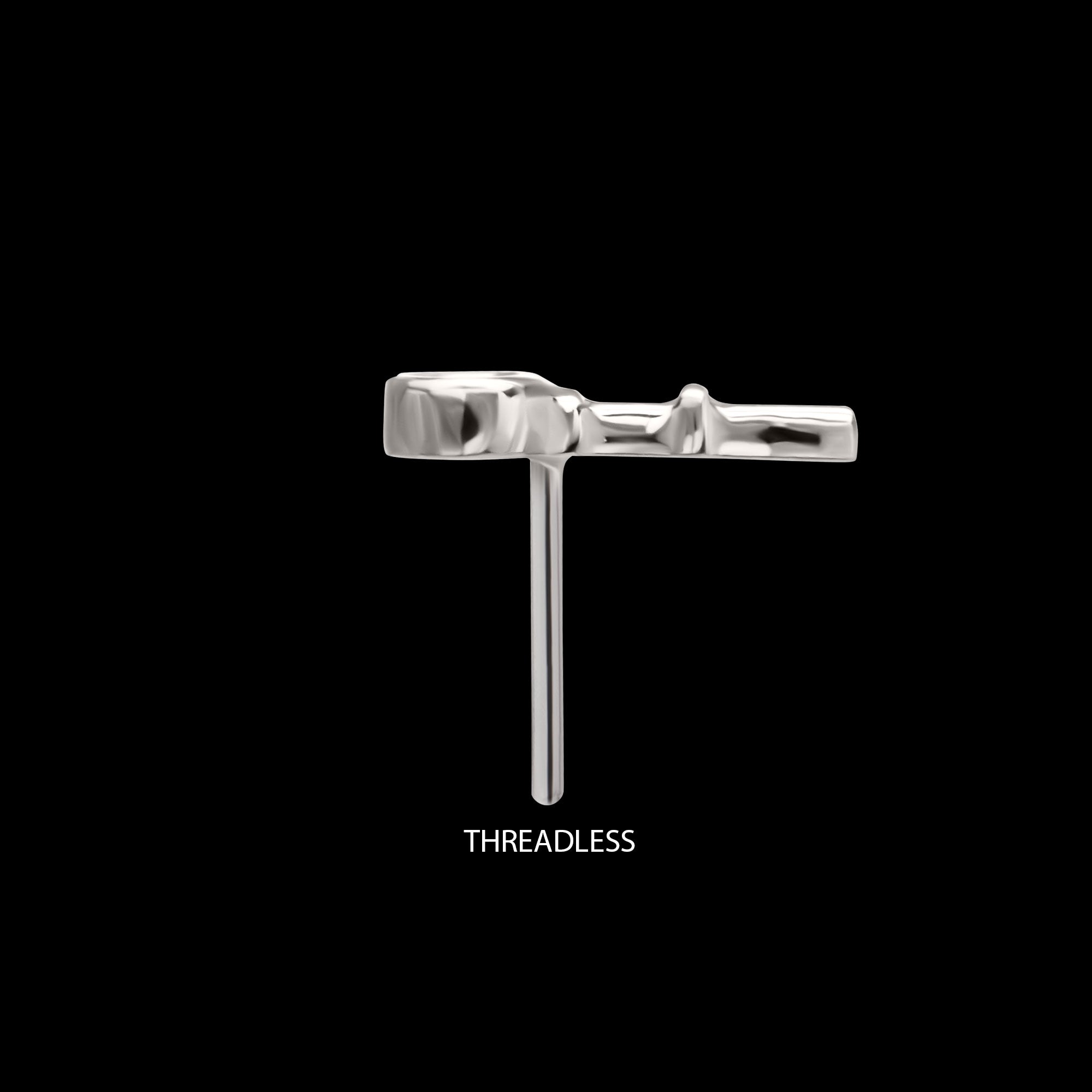 Key Flatback Stud Earring / Nosering - Titanium