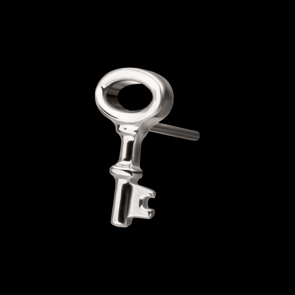 Key Flatback Stud Earring / Nosering - Titanium