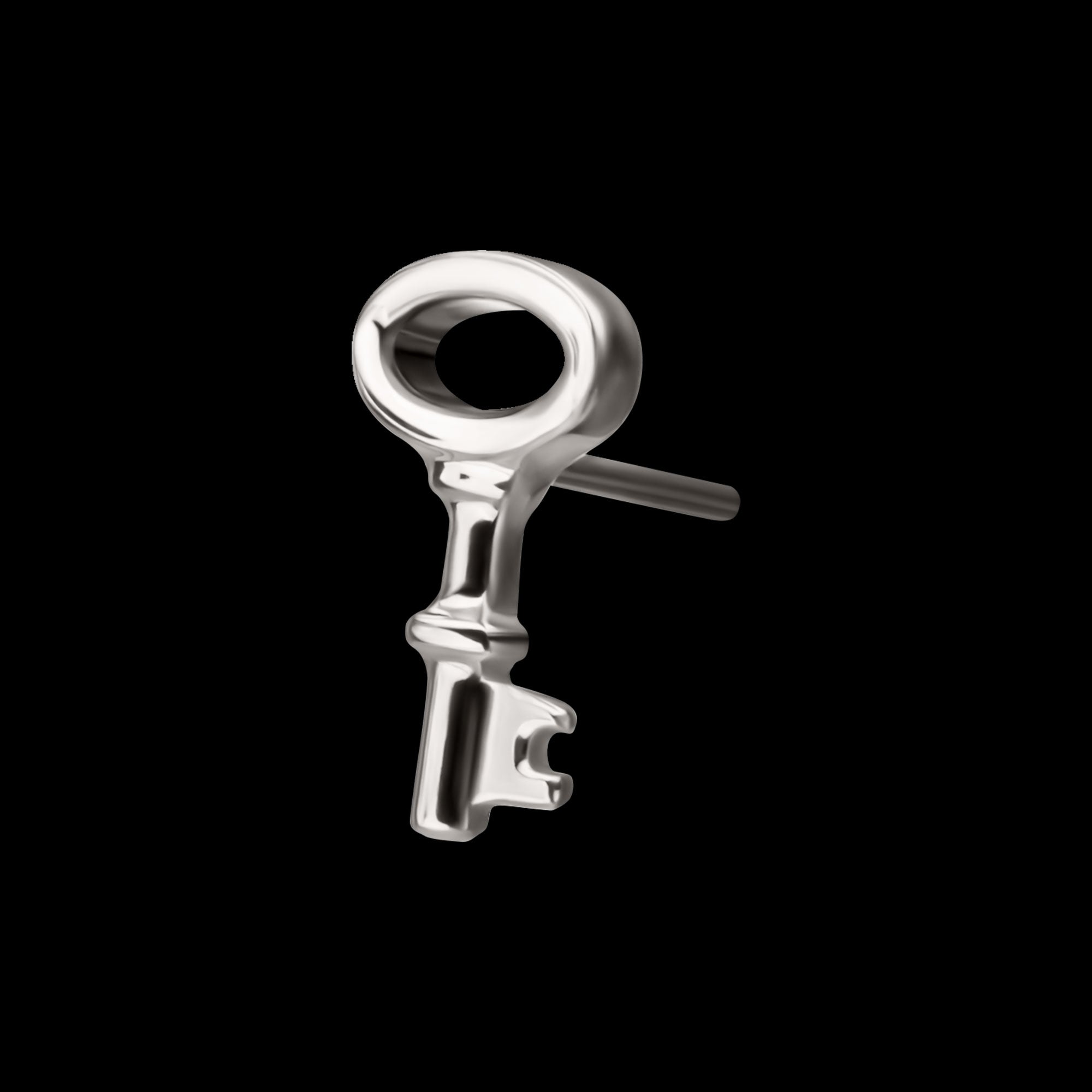 Key Flatback Stud Earring / Nosering - Titanium