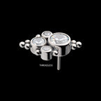 10 Beads & 4 Bezel Set AAA CZ/Swarovski Zirconia Flatback Stud Earring / Nosering - AAA CZ in Titanium