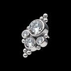 10 Beads & 4 Bezel Set AAA CZ/Swarovski Zirconia Flatback Stud Earring / Nosering - AAA CZ in Titanium