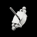 Nova Oval Prong-Set Gem Threadless Earring / Nosering – Titanium