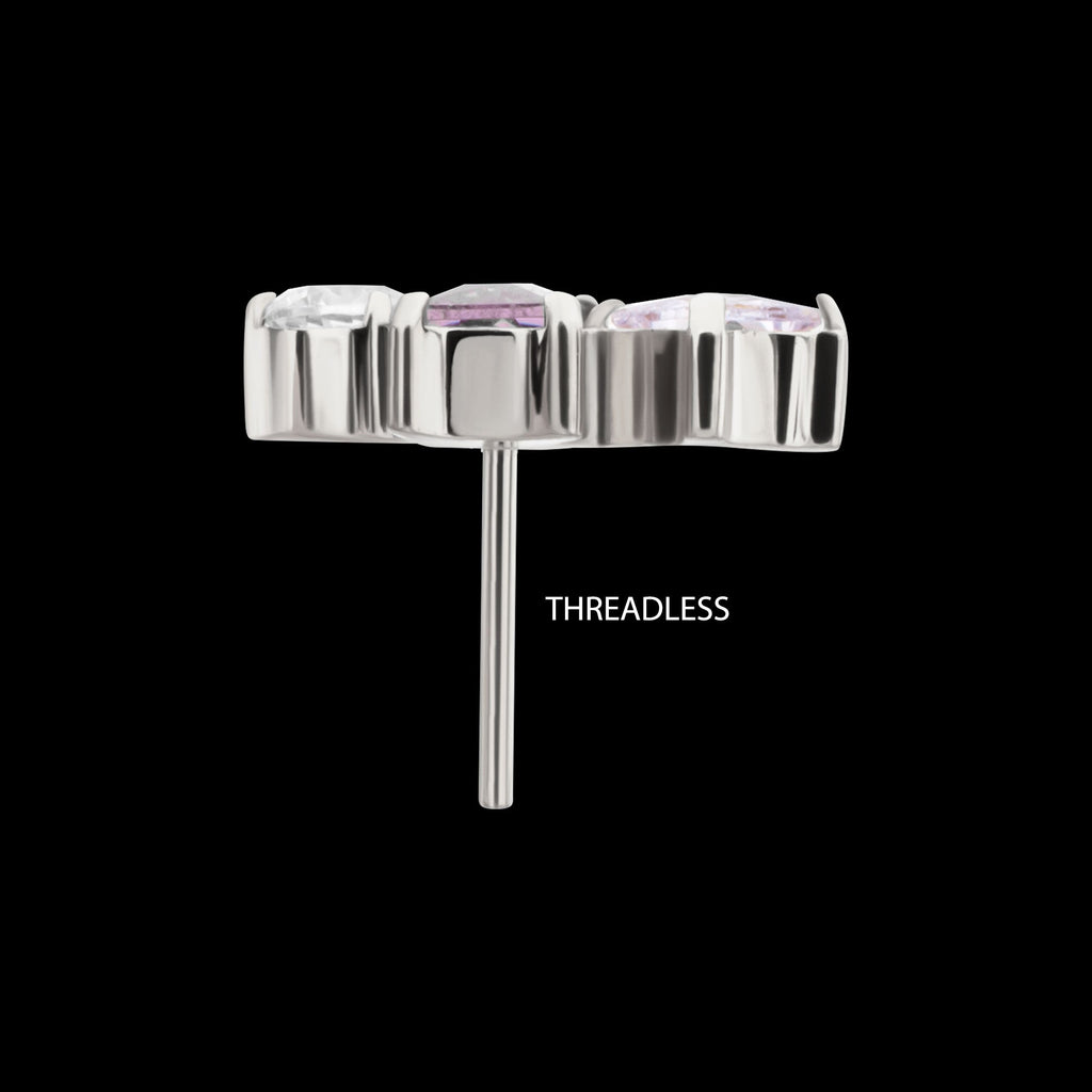 Astra Cluster Prong-Set Gem Threadless Earring / Nosering – Titanium
