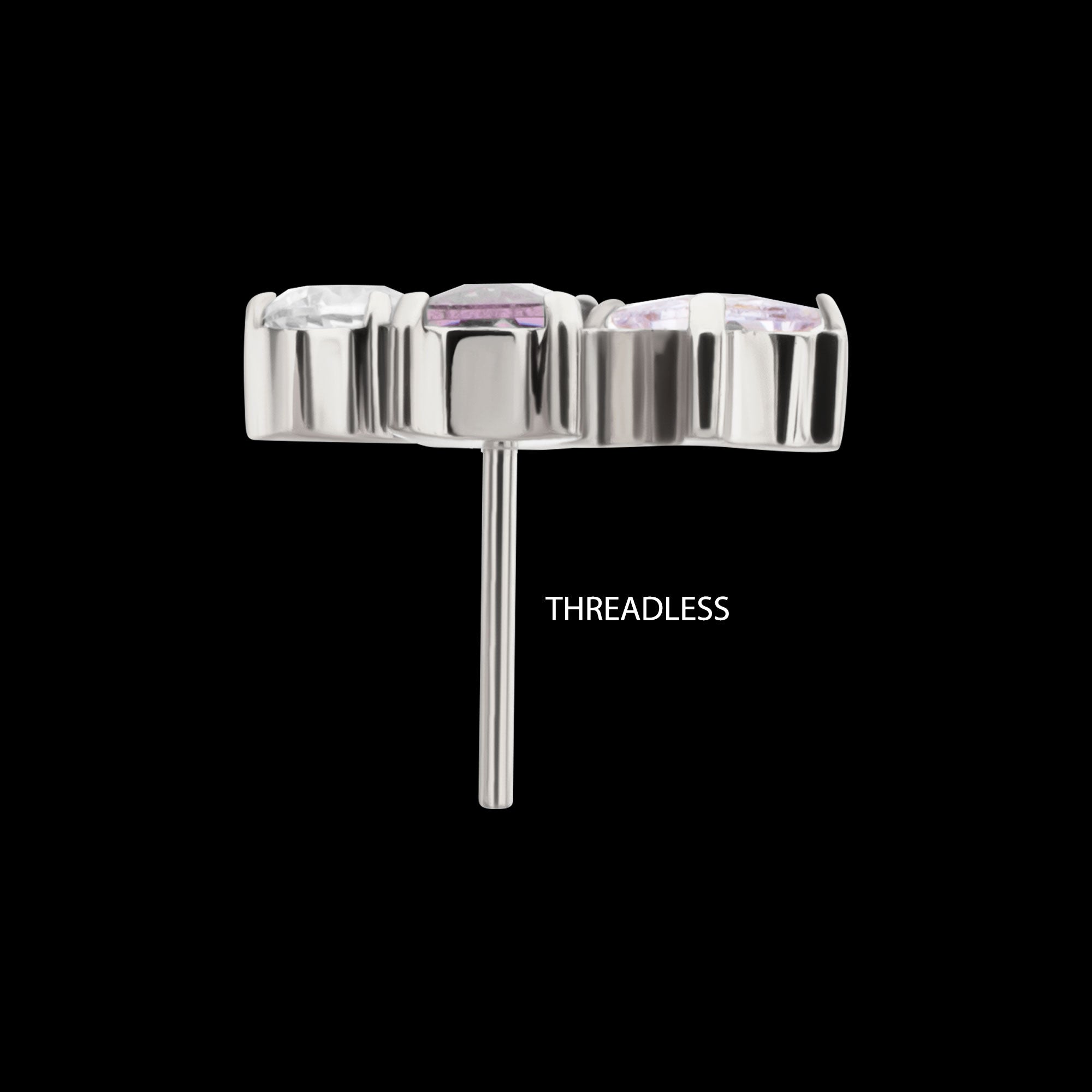 Astra Cluster Prong-Set Gem Threadless Earring / Nosering – Titanium