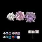 Radiant Arc Prong-Set Gem Threadless Earring / Nosering – Titanium