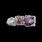 Radiant Arc Prong-Set Gem Threadless Earring / Nosering – Titanium