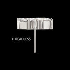 Lustre Cluster Prong-Set Gem Threadless Earring / Nosering – Titanium