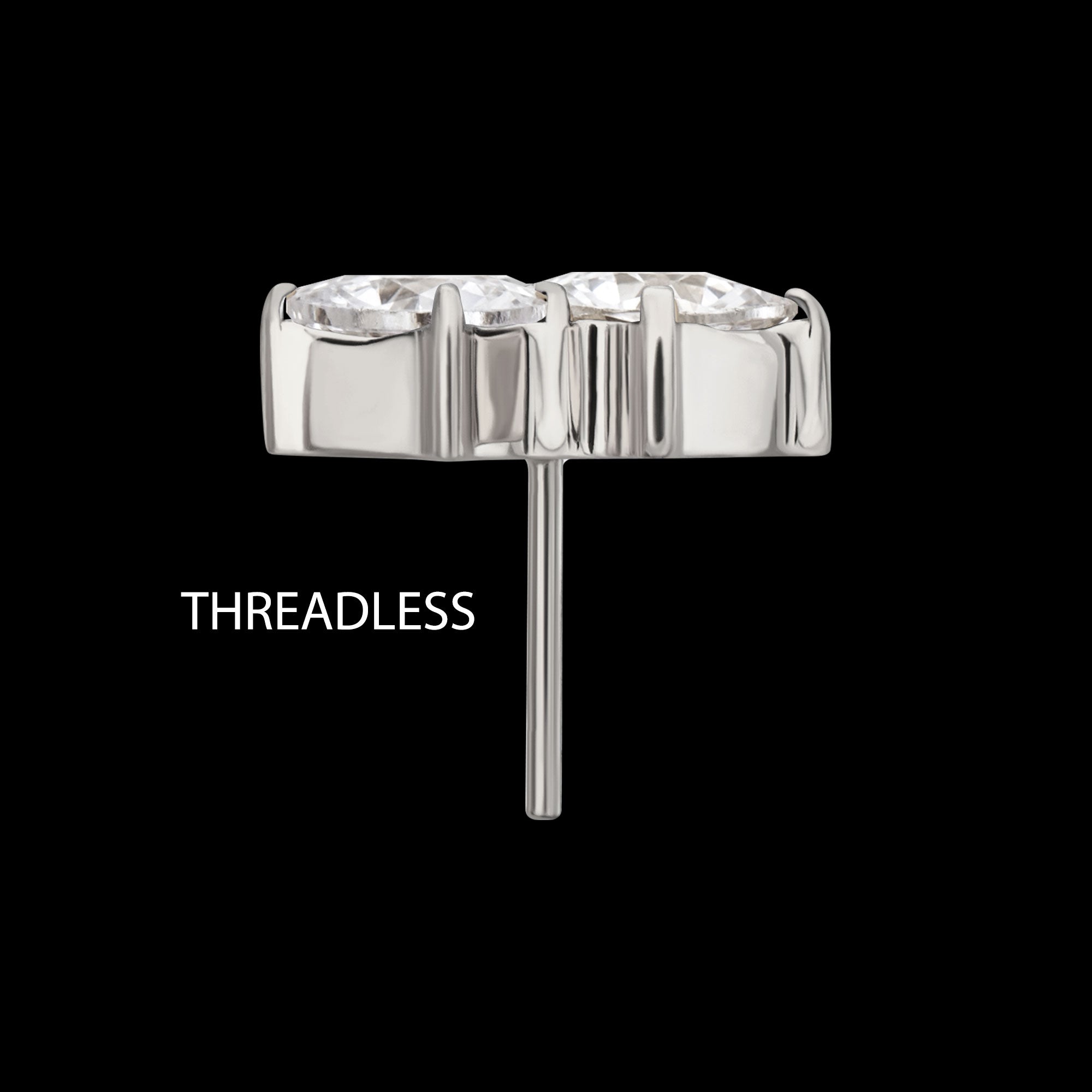 Lustre Cluster Prong-Set Gem Threadless Earring / Nosering – Titanium