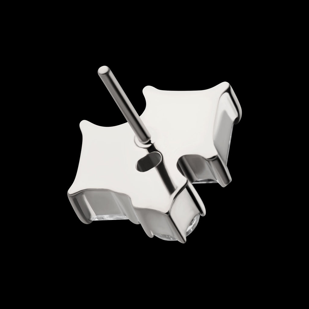 Lustre Cluster Prong-Set Gem Threadless Earring / Nosering – Titanium