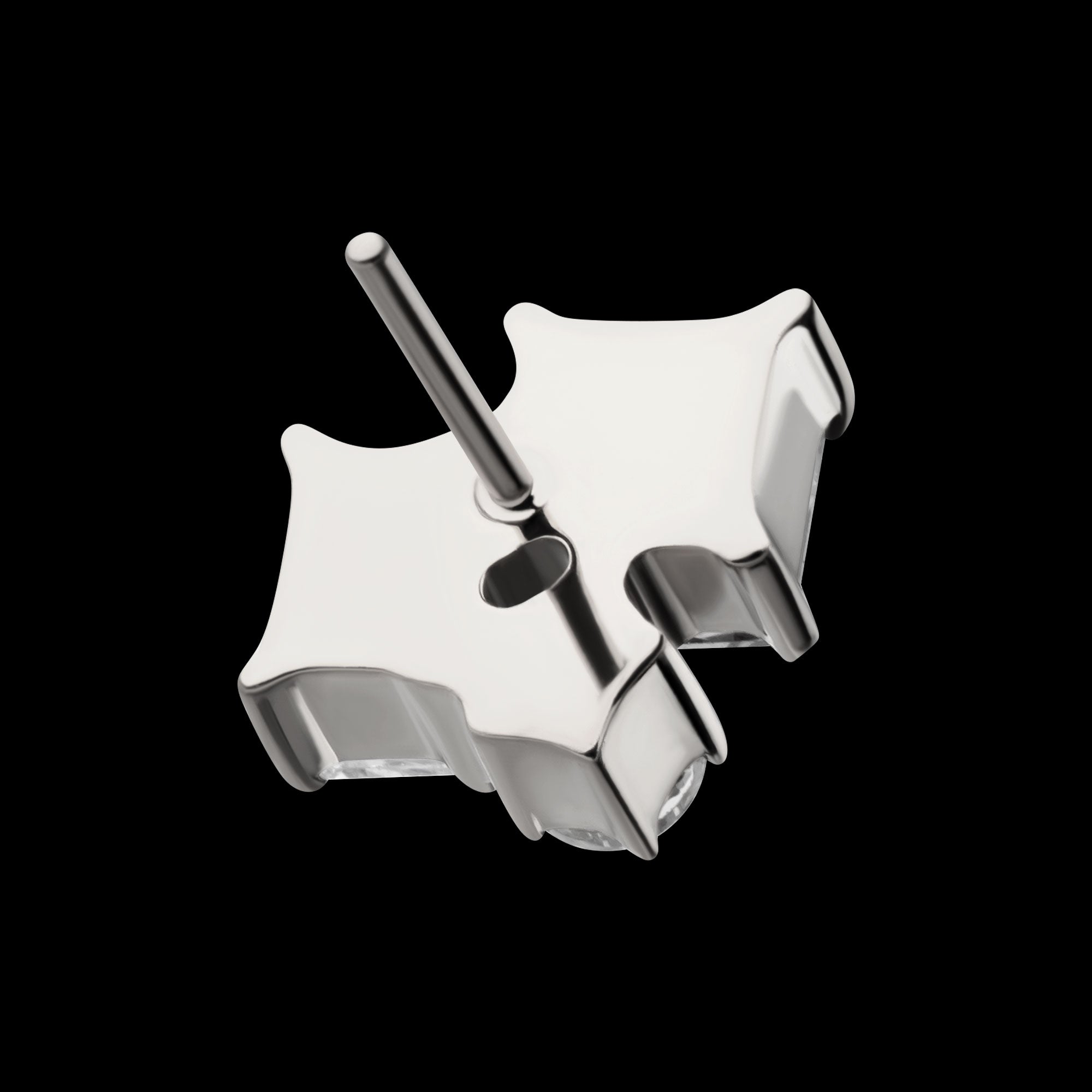 Lustre Cluster Prong-Set Gem Threadless Earring / Nosering – Titanium