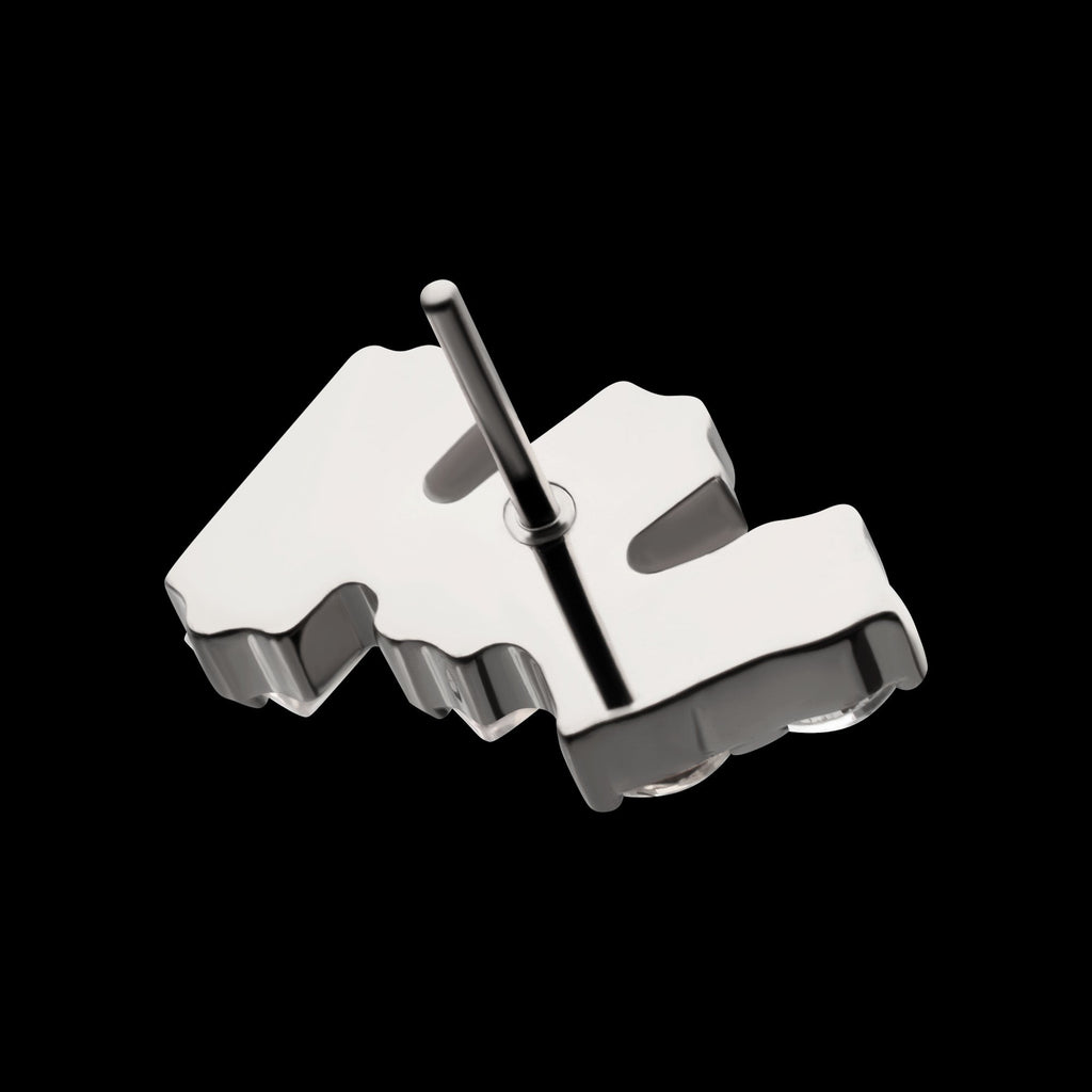 Eclat Cluster Prong-Set Gem Threadless Earring / Nosering – Platinum PVD Titanium
