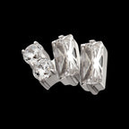 Eclat Cluster Prong-Set Gem Threadless Earring / Nosering – Platinum PVD Titanium