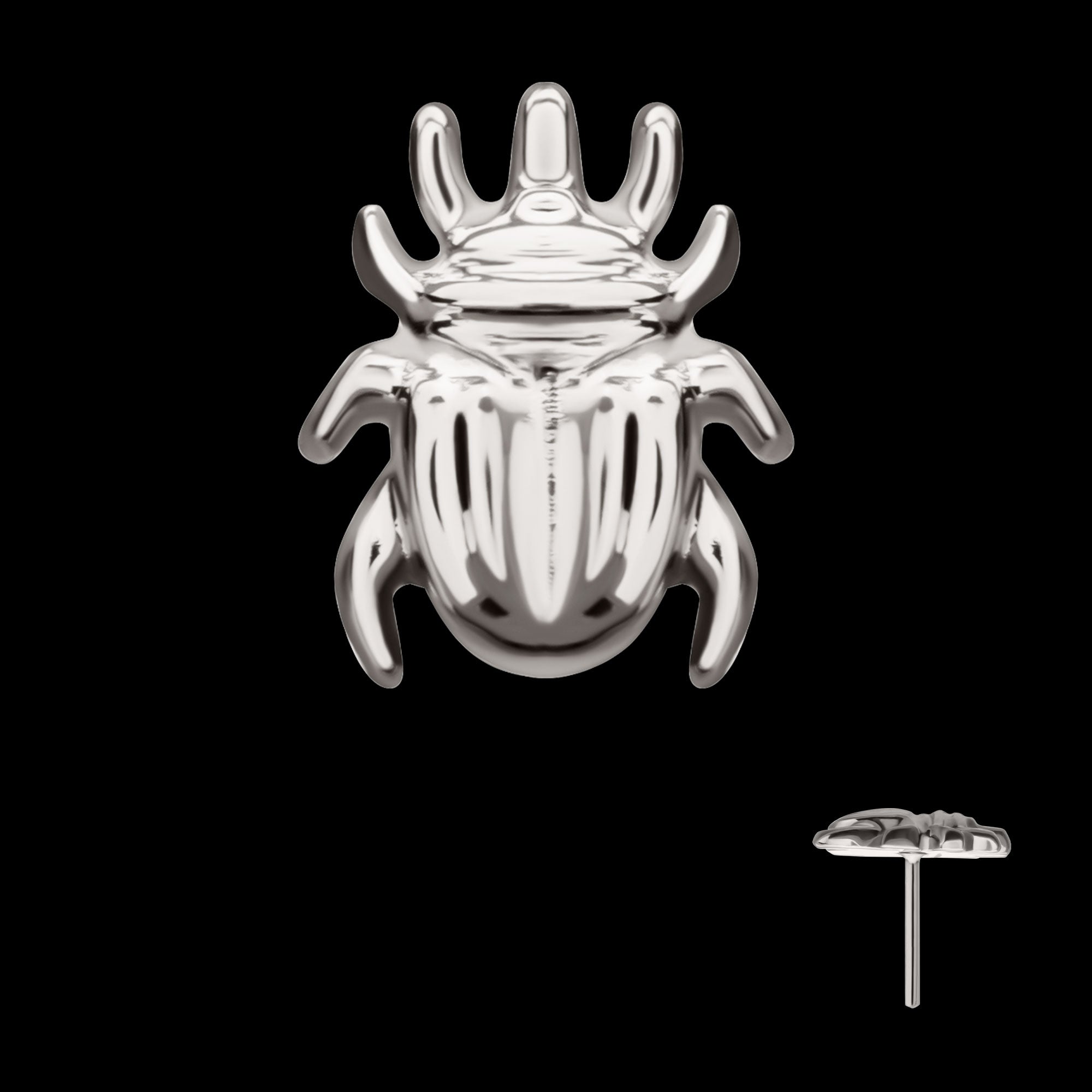 Bettle Flatback Stud Earring / Nosering - Titanium