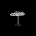 Frog with Prong Set CZ Gem Flatback Stud Earring / Nosering - CZ in Titanium