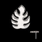 Monstera Leaf Flatback Stud Earring / Nosering - Titanium
