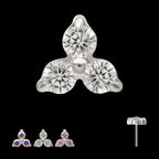 Refined Trinity Threadless Earring / Nosering – Titanium
