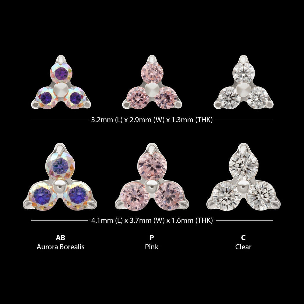 Refined Trinity Threadless Earring / Nosering – Titanium