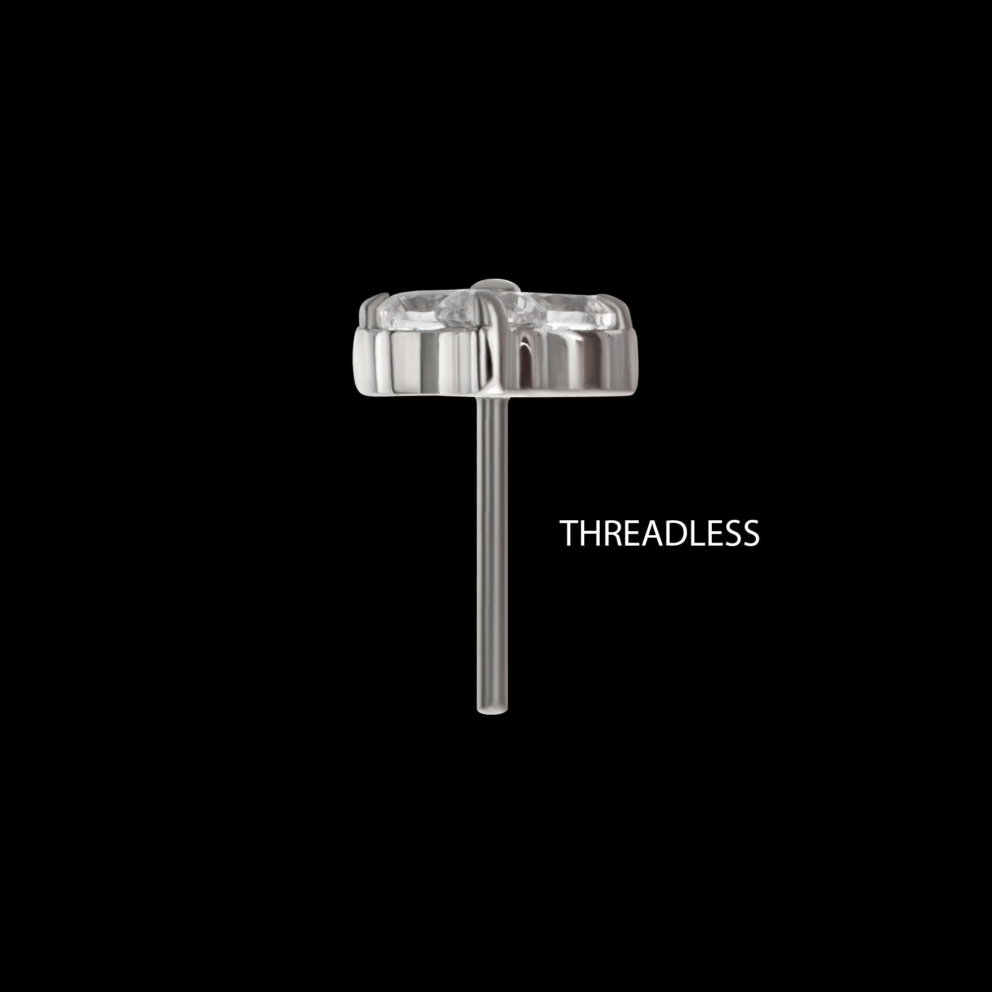 Refined Trinity Threadless Earring / Nosering – Titanium