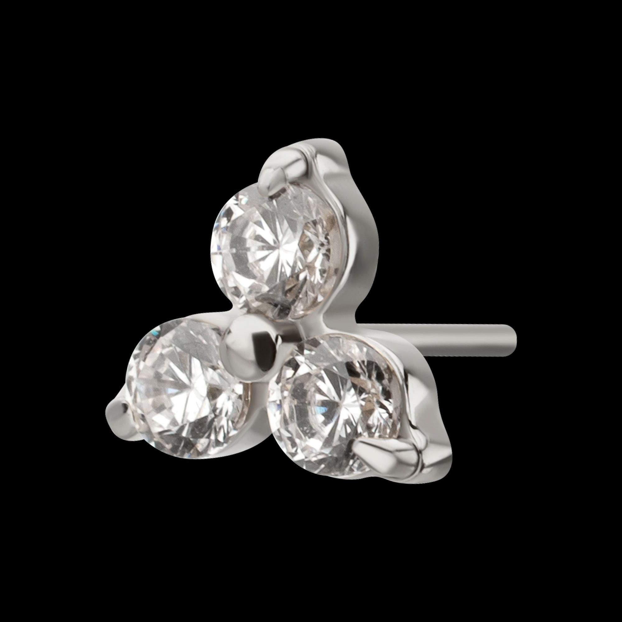 Refined Trinity Threadless Earring / Nosering – Titanium