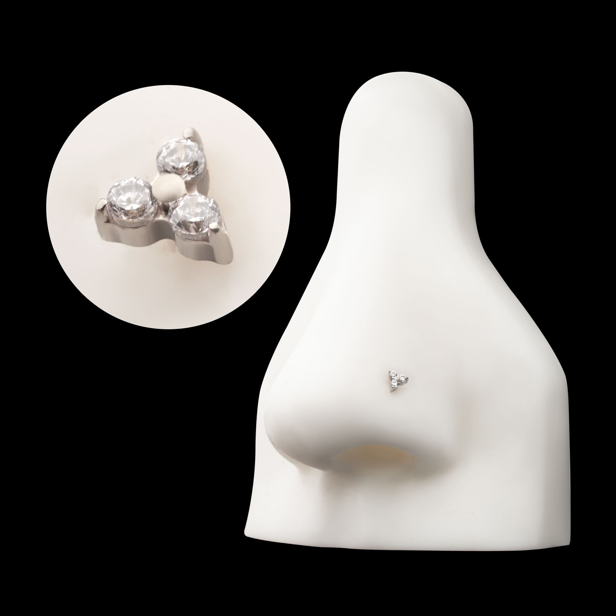 Refined Trinity Threadless Earring / Nosering – Titanium