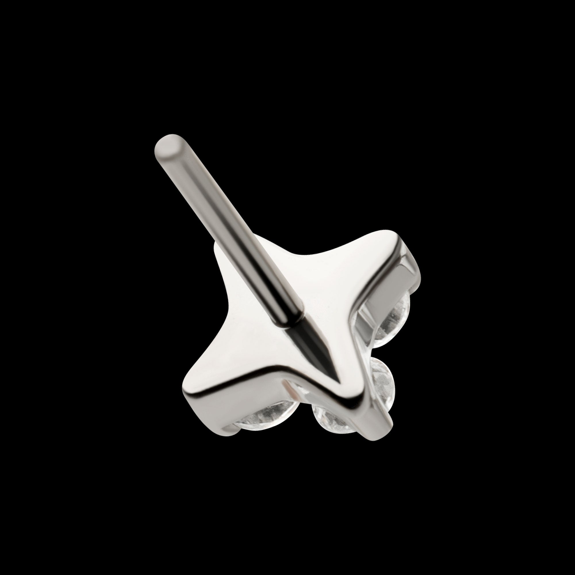 Quadra Low-Profile Threadless Earring / Nosering – Titanium