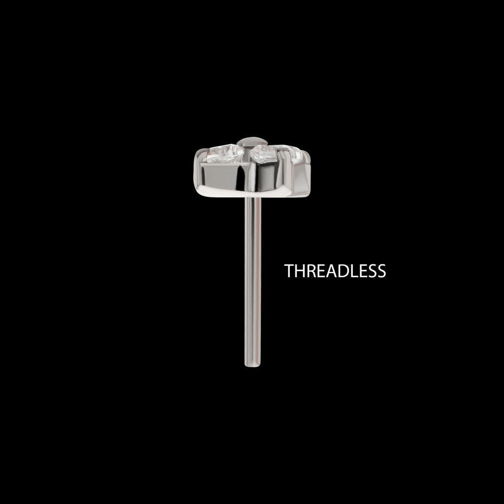 Quadra Low-Profile Threadless Earring / Nosering – Titanium