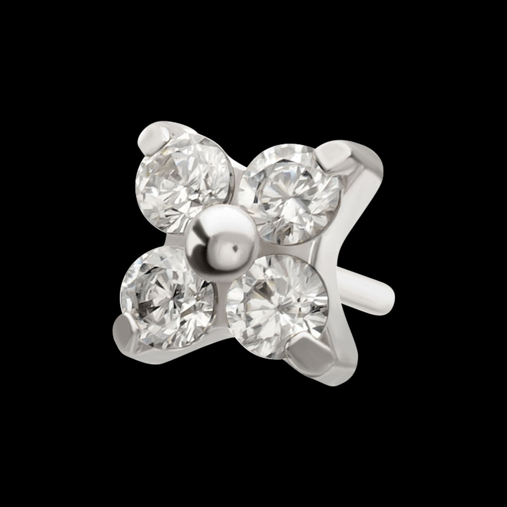 Quadra Low-Profile Threadless Earring / Nosering – Titanium