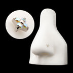 Quadra Low-Profile Threadless Earring / Nosering – Titanium