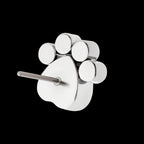 Bezel Heart & Round CZ Paw Flatback Stud Earring / Nosering - CZ in Titanium