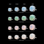 Low Profile 4 Prong Round Opalite Gem Flatback Stud Earring / Nosering - Opal in Titanium
