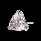 Prong Set Trillion Cut Gem Flatback Stud Earring / Nosering - Gem in Titanium