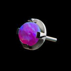 Synthetic Opal Prong Set s Flatback Stud Earring / Nosering - Synthetic Opal & Opal in Titanium