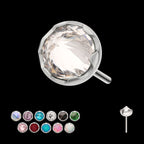 Round Prong Set Inverse Gem Flatback Stud Earring / Nosering - Gem in Titanium