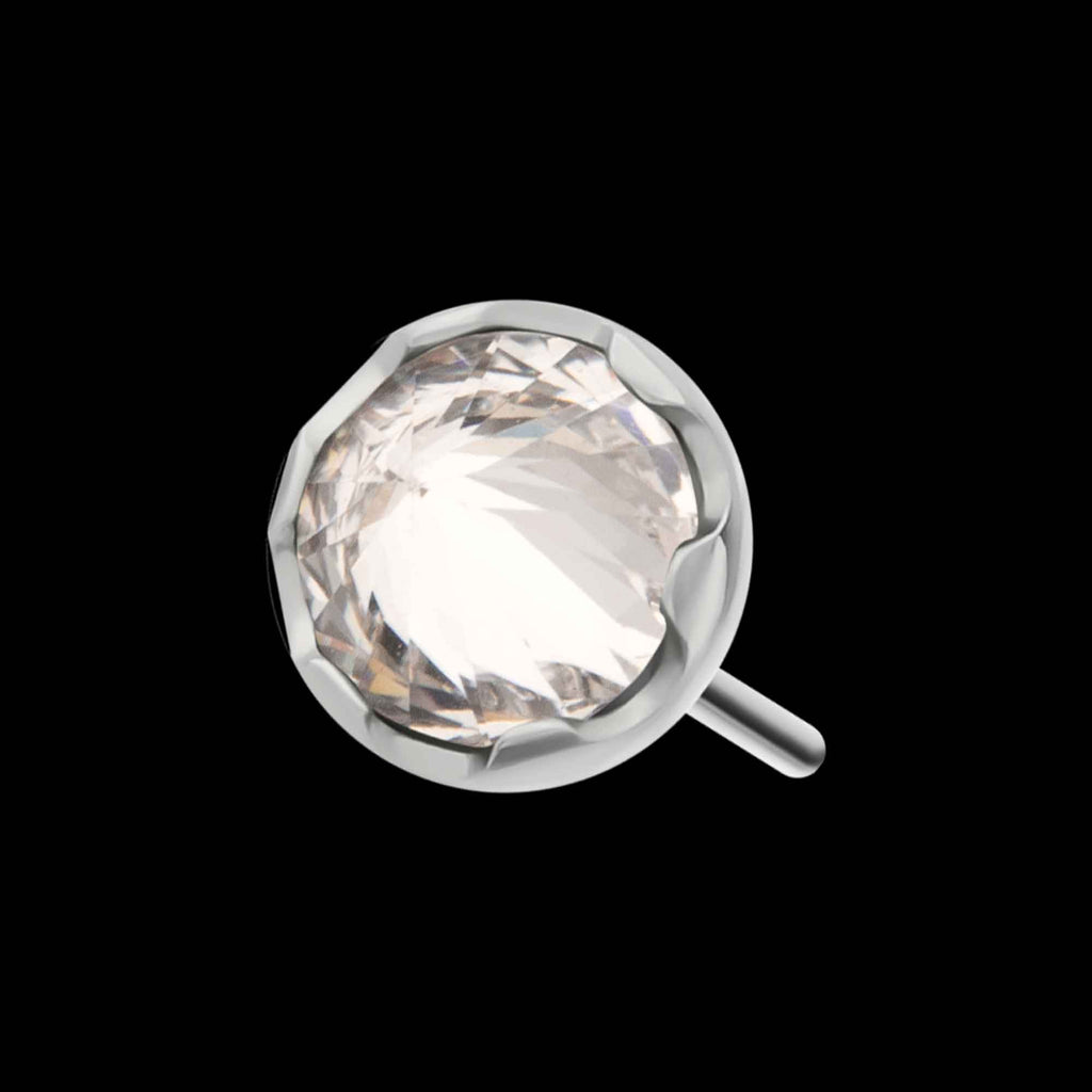 Round Prong Set Inverse Gem Flatback Stud Earring / Nosering - Gem in Titanium
