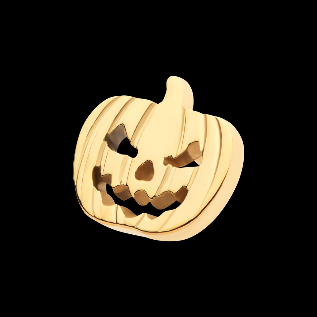 Pumpkin Flatback Stud Earring / Nosering - 24Kt Gold PVD Titanium