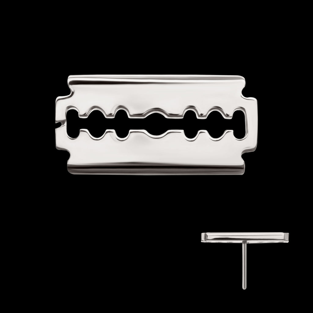 Razor Blade Flatback Stud Earring / Nosering - Titanium