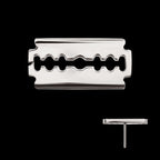 Razor Blade Flatback Stud Earring / Nosering - Titanium